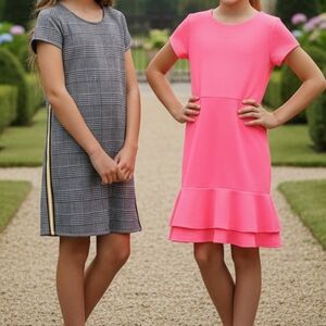 Stylish Pink and Gray Kids Dresses